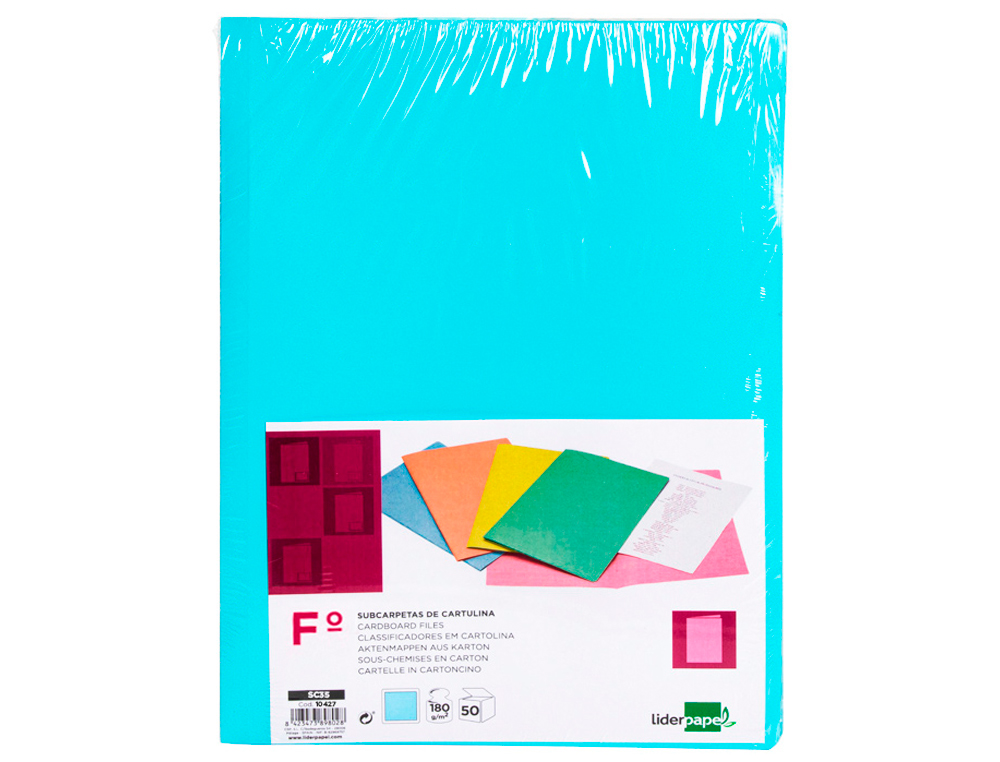 Lider paper binders, pastel blue folio paper, 180g/m2 (50 units) ( Imagem 2 de 3 ) - Preview