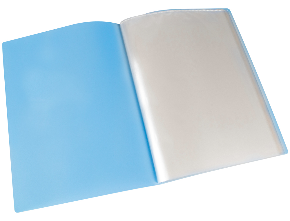Capa catalogo liderpapel 20 bolsas polipropileno din a4 celeste opaco ( Imagem 4 de 12 ) - Preview