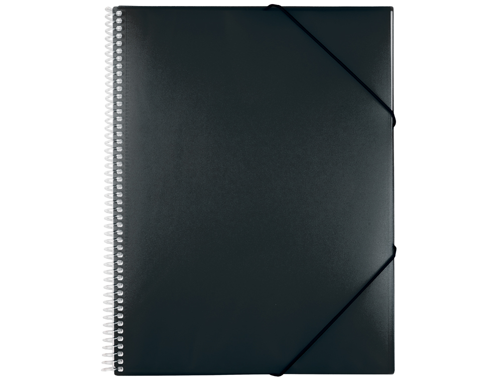Capa catalogo liderpapel com espiral 20 bolsas polipropileno din a5 preto opaco ( Imagem 5 de 18 ) - Preview