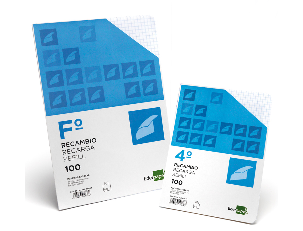 Recarga liderpapel folio 100 f 4tf-03 2 rayas pauta estrecha 4 furos com margem ( Imagem 4 de 19 ) - Preview