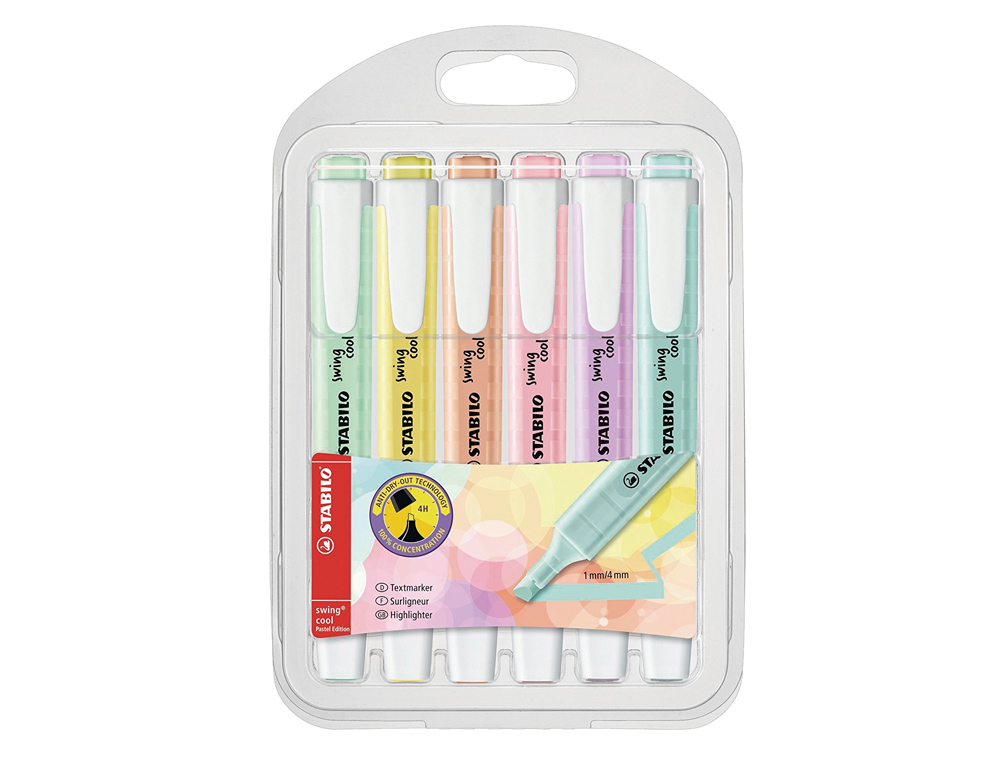 Marcadores Stabilo Pastel Swing Cool - 6 Unidades ( Imagem 2 de 6 ) - Preview