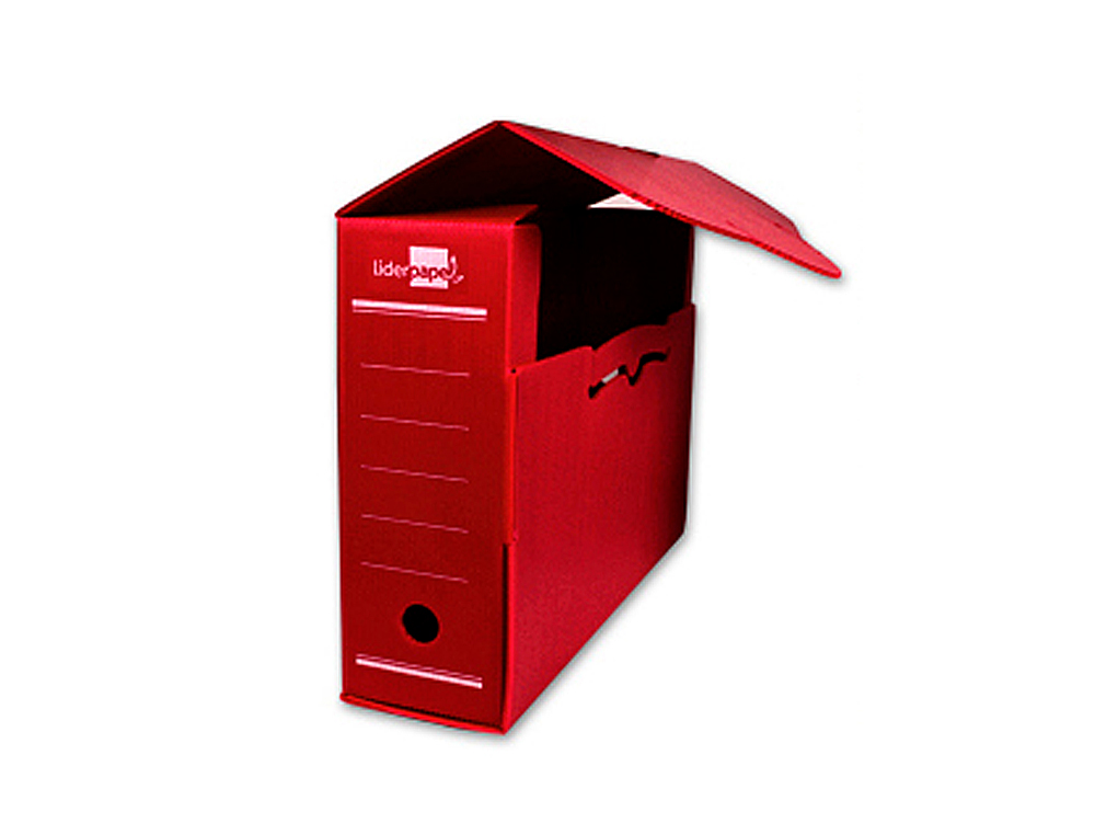 Caixa para arquivo definitivo liderpapel em polipropileno vermelho formato 360x260x100 mm ( Imagem 5 de 12 ) - Preview