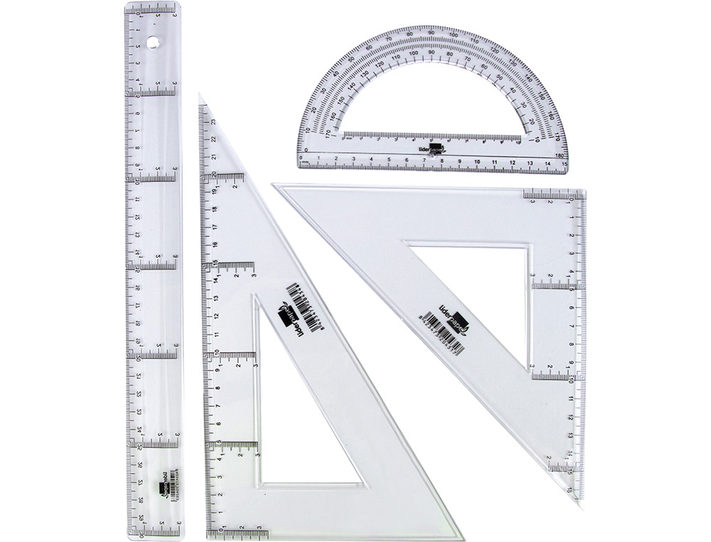 Conjunto de Réguas Cristal Liderpapel 4 unidades ( Imagem 3 de 4 ) - Preview