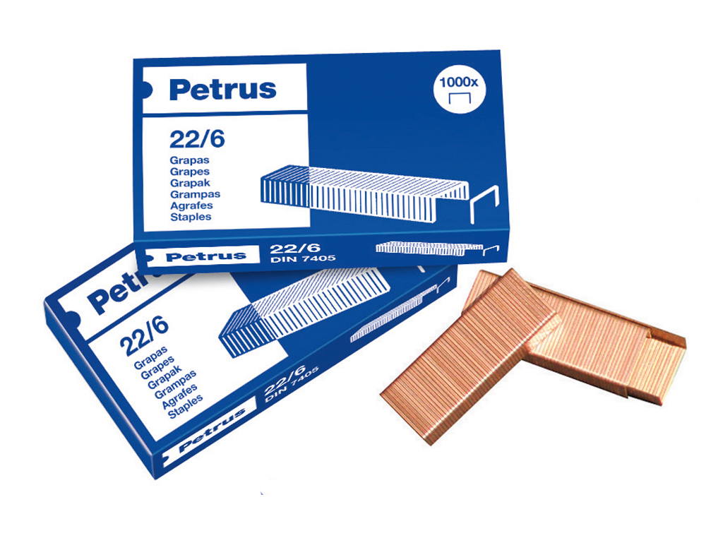 Agrafes petrus - caixa 1000. - n. 22/6-cobreado (25 unidades) ( Imagem 2 de 3 ) - Preview
