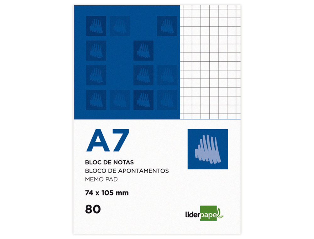 Bloco de apontamentos liderpapel din a7 80 f quadriculado ( Imagem 4 de 16 ) - Preview