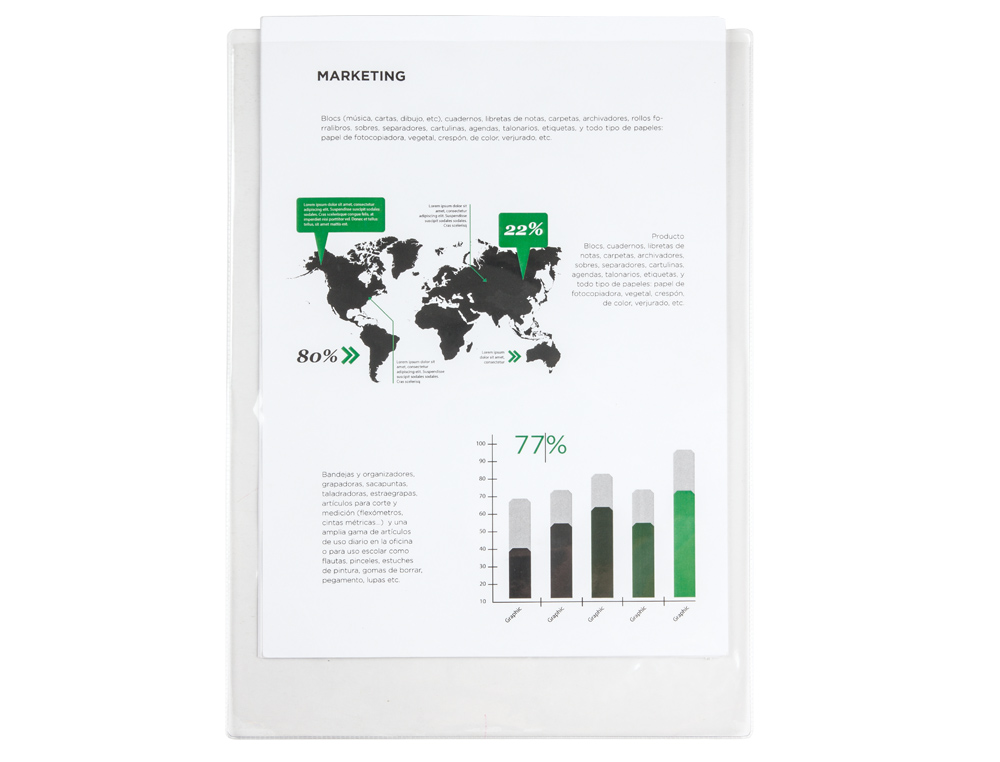 Bolsa portacarnet folio 140 microns pvc transparente (100 unidades) ( Imagem 3 de 5 ) - Preview
