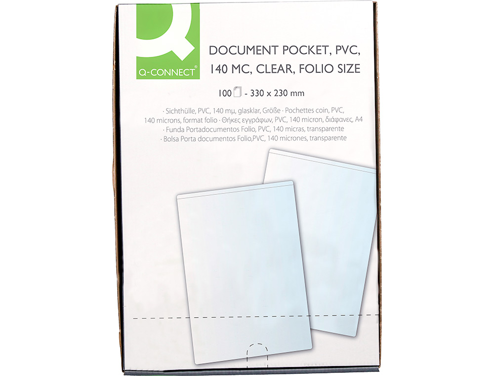 Bolsa portacarnet folio 140 microns pvc transparente (100 unidades) ( Imagem 5 de 5 ) - Preview