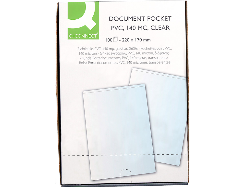 Bolsa portacarnet quarto 140 microns pvc transparente (100 unidades) ( Imagem 5 de 5 ) - Preview