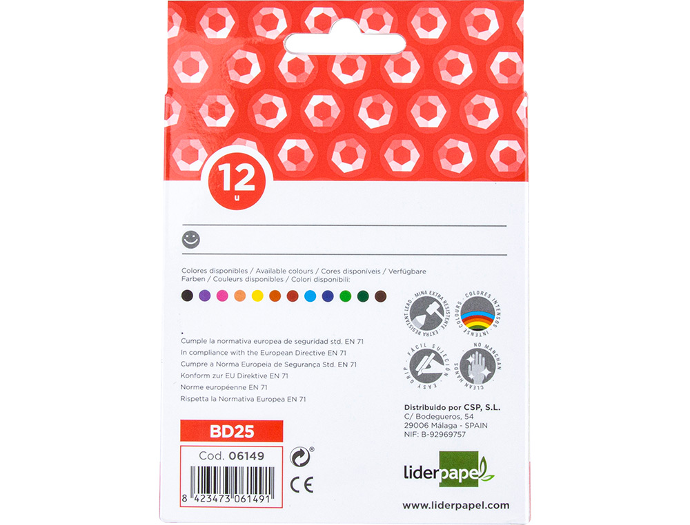 Lápis de Cera Liderpapel Caixa de 12 Cores ( Imagem 3 de 6 ) - Preview