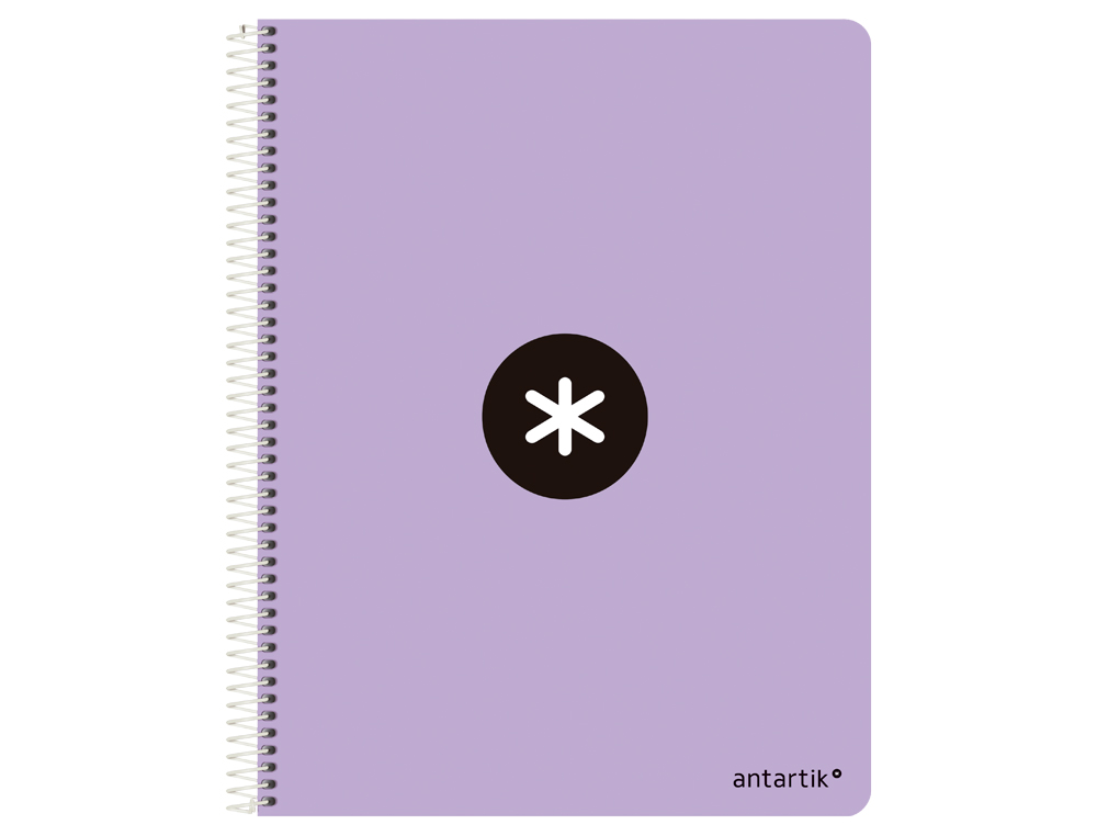 Caderno espiral liderpapel din a4 antartik 120 f 100 gr quadricula 5mm 5 bandas de cores cor lavanda ( Imagem 4 de 21 ) - Preview