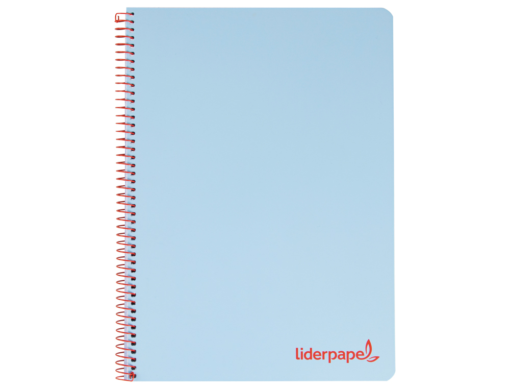 Caderno Espiral Liderpapel Din A6 Wonder - Capa Plástico  - 120 F 90 gr - Quadricula 5mm - 4 Bandas de Cores - Cor Celeste ( Imagem 3 de 9 ) - Preview