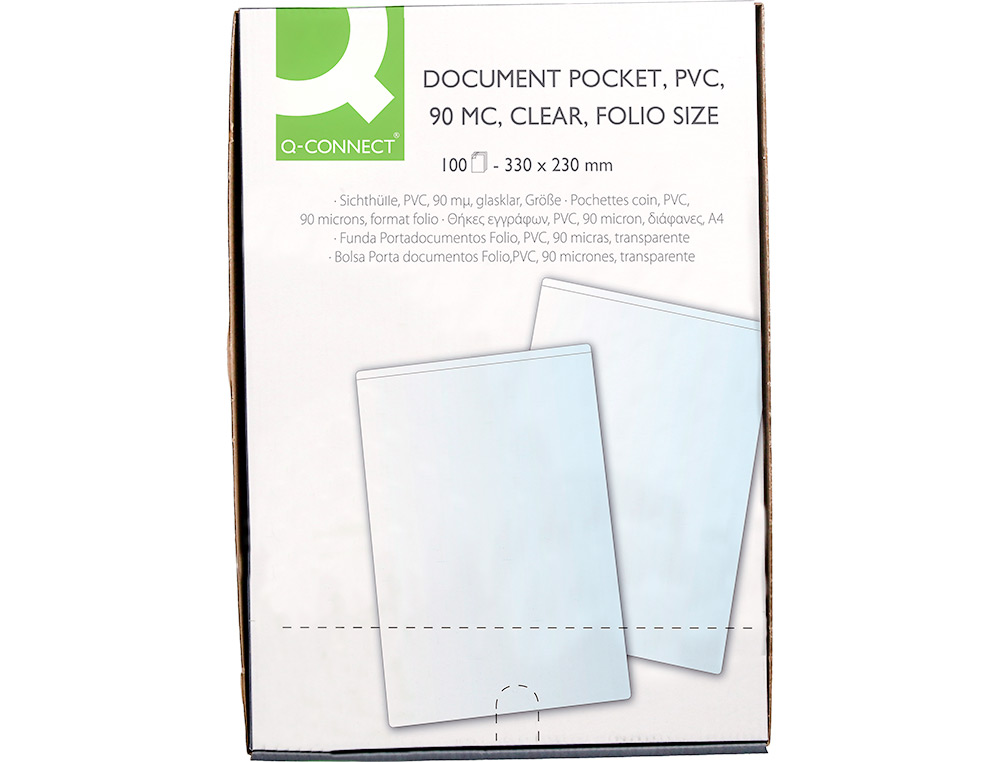 Bolsa catalogo q-connect folio 90 microns pvc transparente (100 unidades) ( Imagem 5 de 5 ) - Preview