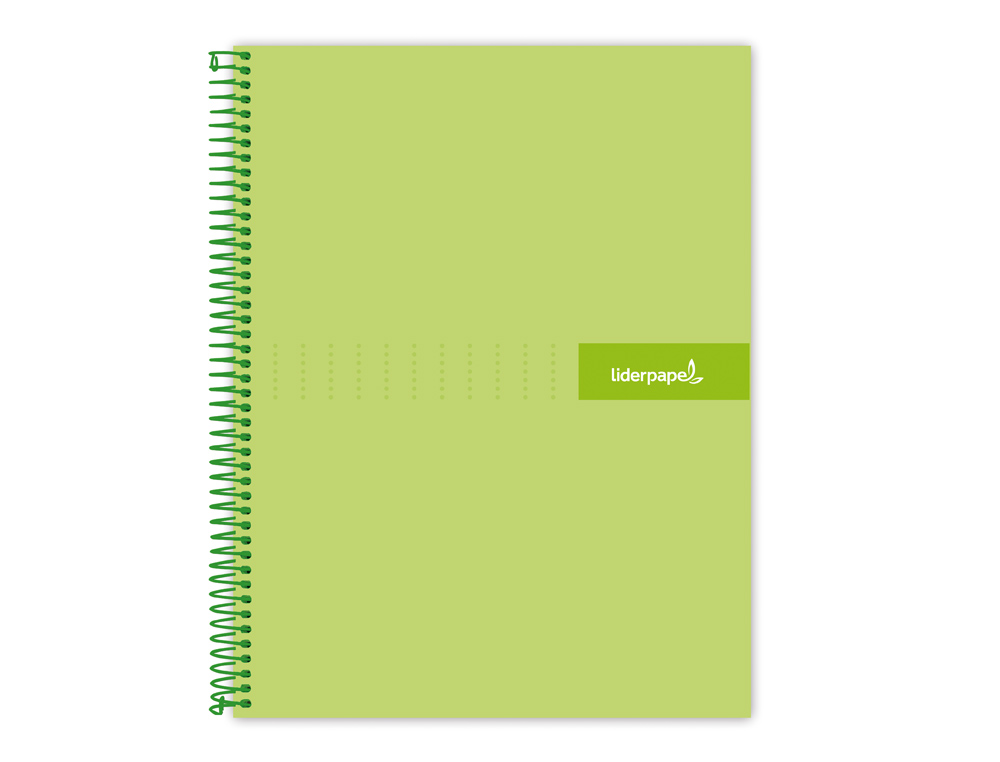 Caderno espiral liderpapel din a4 crafty capa forrada 120 f 90 gr quadricula 5 mm 5 bandas de cores 4 cores cor verde ( Imagem 4 de 16 ) - Preview