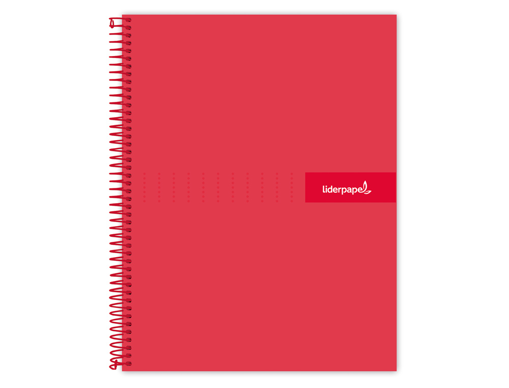 Caderno espiral liderpapel din a4 crafty capa forrada 120 f 90 gr quadricula 5 mm 5 bandas de cores 4 cores cor vermelho ( Imagem 4 de 16 ) - Preview