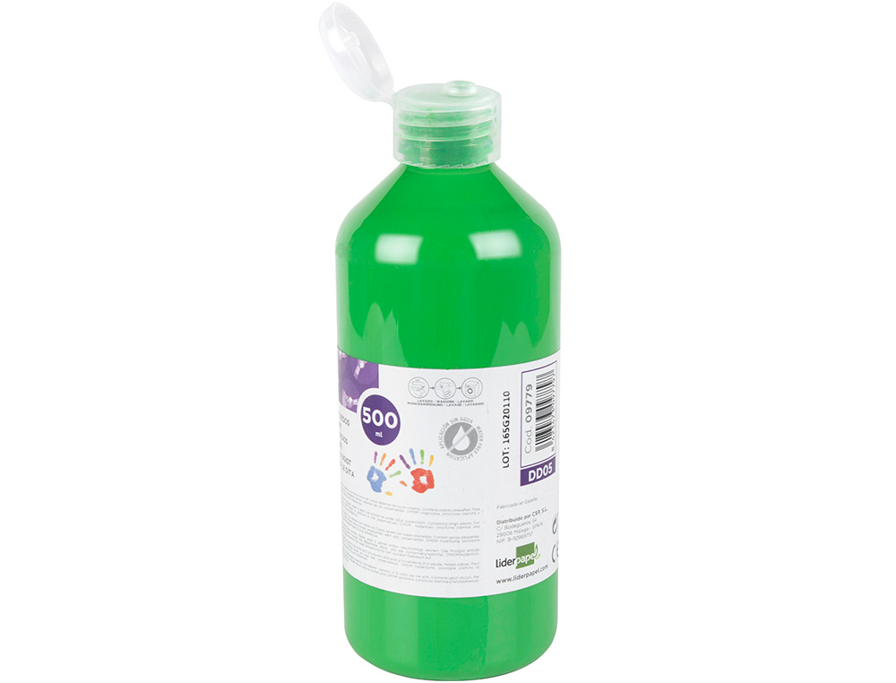 Pintura dedos liderpapel botella de 500 ml verde ( Imagem 4 de 6 ) - Preview
