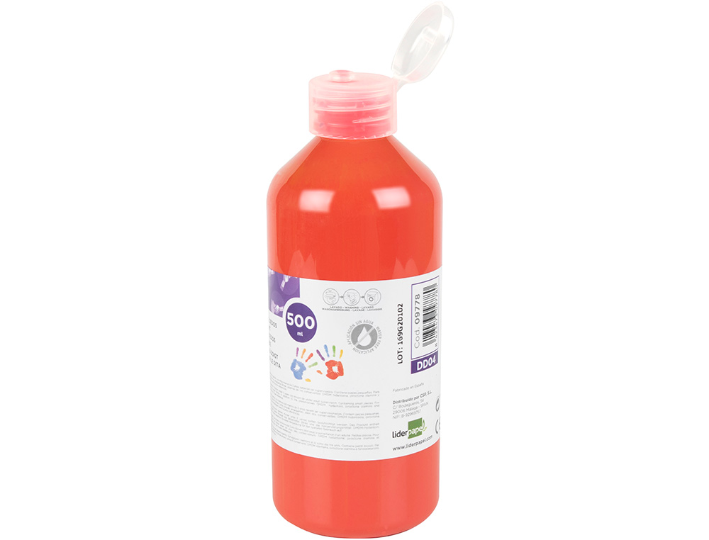 Pintura dedos liderpapel garrafa de 500 ml vermelho ( Imagem 4 de 6 ) - Preview