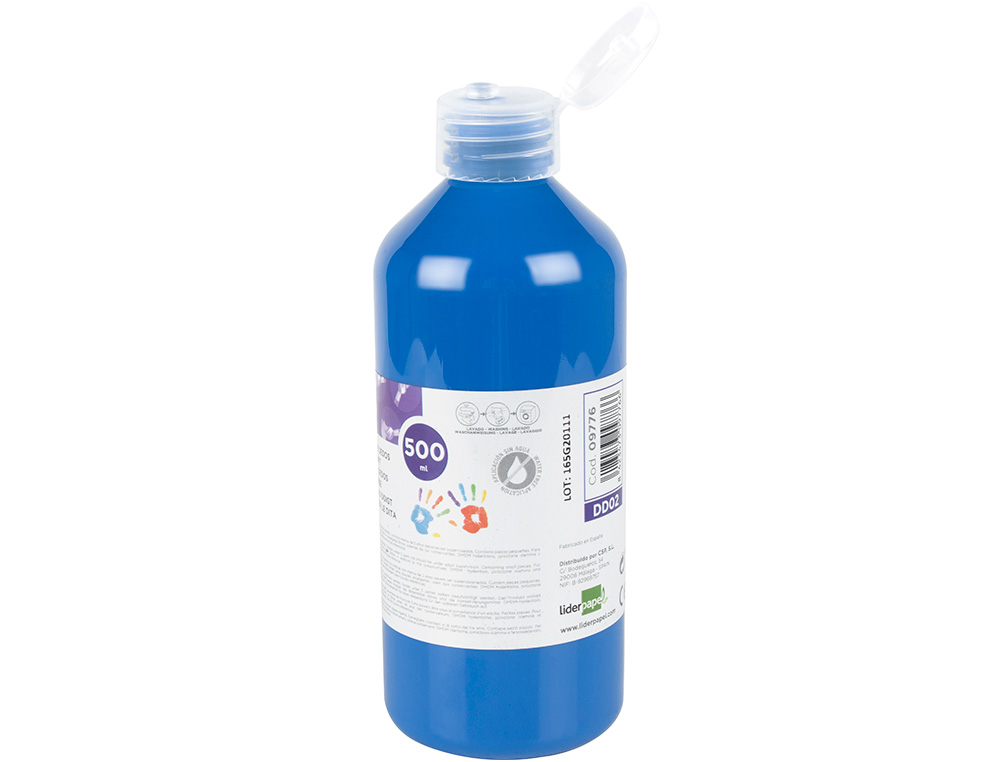 Pintura dedos liderpapel garrafa de 500 ml azul ( Imagem 4 de 6 ) - Preview
