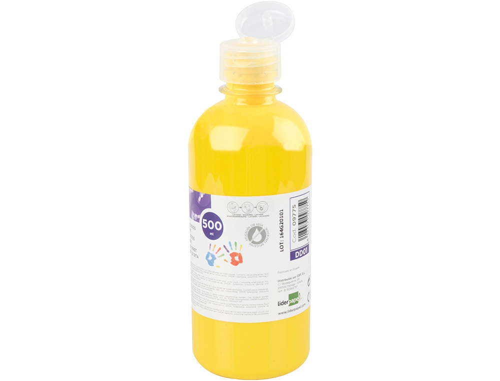 Pintura dedos liderpapel garrafa de 500 ml amarela ( Imagem 4 de 6 ) - Preview
