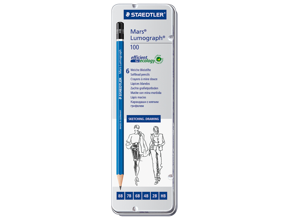 STAEDTLER - 6 LAPIS MARS LUMOGRAPH - 100G6 ( Imagem 2 de 2 ) - Preview