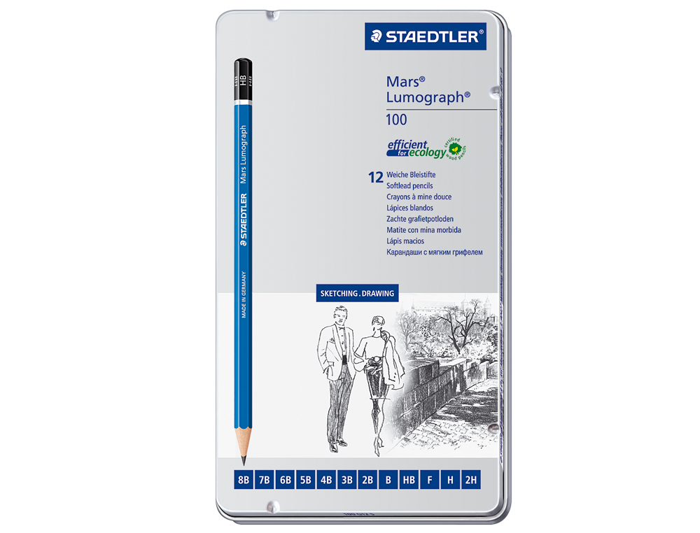 STAEDTLER - 12 LAPIS MARS LUMOGRAPH - 100G12S ( Imagem 3 de 3 ) - Preview