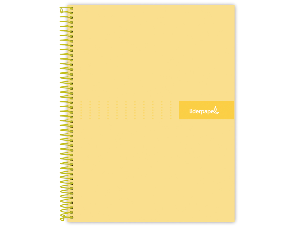 Caderno espiral liderpapel din a5 crafty capa forrada 120 f 90 gr quadricula 5mm 5 bandas de cores 6 furos cor amarelo ( Imagem 3 de 16 ) - Preview