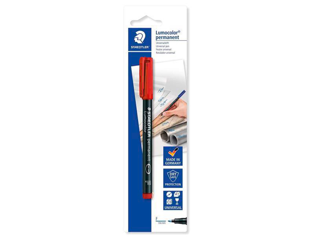 Marcador Staedtler Lumocolor Permanente 318 Vermelho F (10 unidades) ( Imagem 4 de 9 ) - Preview