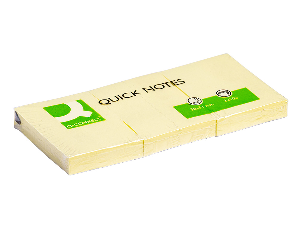 Bloco de notas adesivas q-connect amarelo 40 x 50 mm ( Imagem 4 de 8 ) - Preview