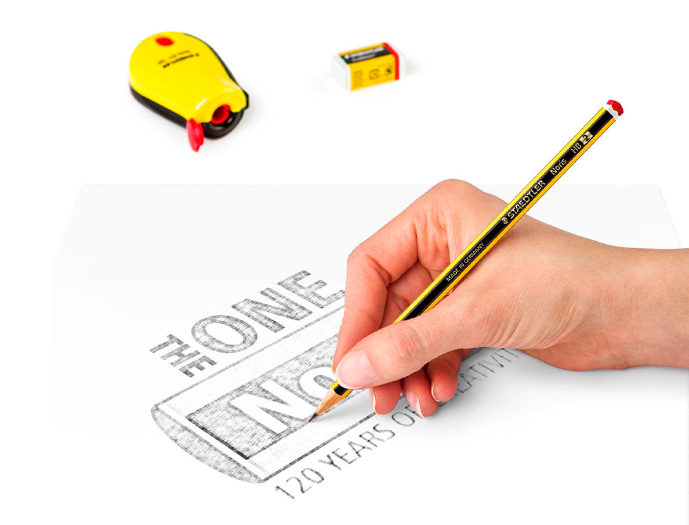 Lapices de grafito staedtler noris n.2 hb blister promocional 120 anivers de 3 uds + afilalapiz con deposito ( Imagem 5 de 6 ) - Preview