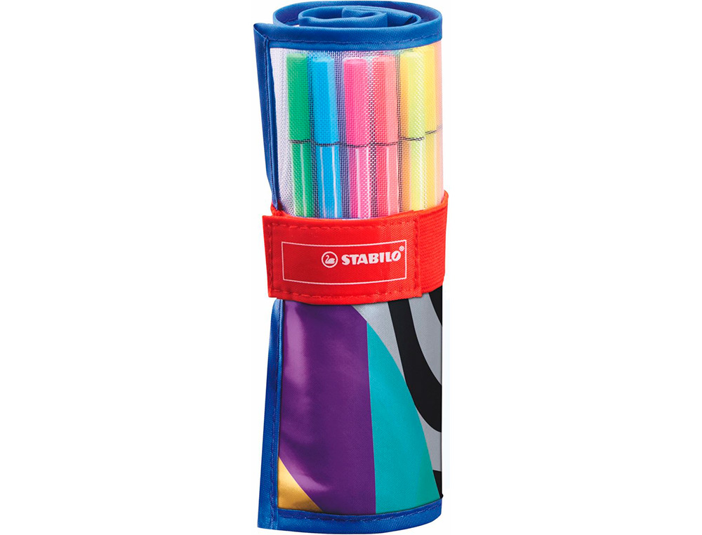 Marcador stabilo ponta de fibra pen 68 arty estojo rollerset de 25 unidades cores sortidas ( Imagem 4 de 8 ) - Preview
