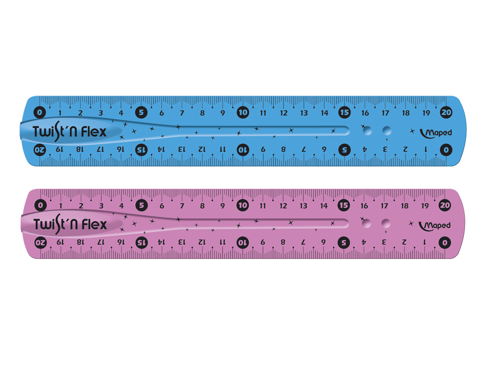 Régua Plástico Flexível de 20cms. - Cores Sortidas Rotativo ( Imagem 2 de 3 ) - Preview