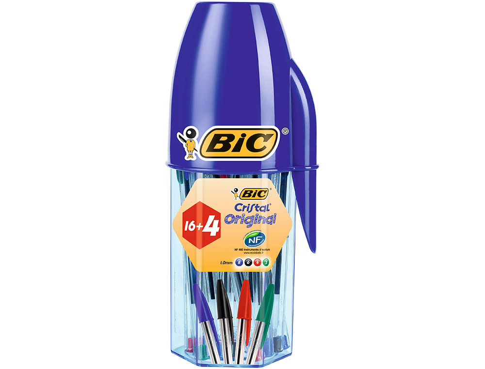 Esferográfica Bic Cristal Mega Tubo 16+4 Unidades Cores Sortidas 8 Azuis / 5 Pretas / 4 Vermelhas 3 Verdes ( Imagem 2 de 7 ) - Preview