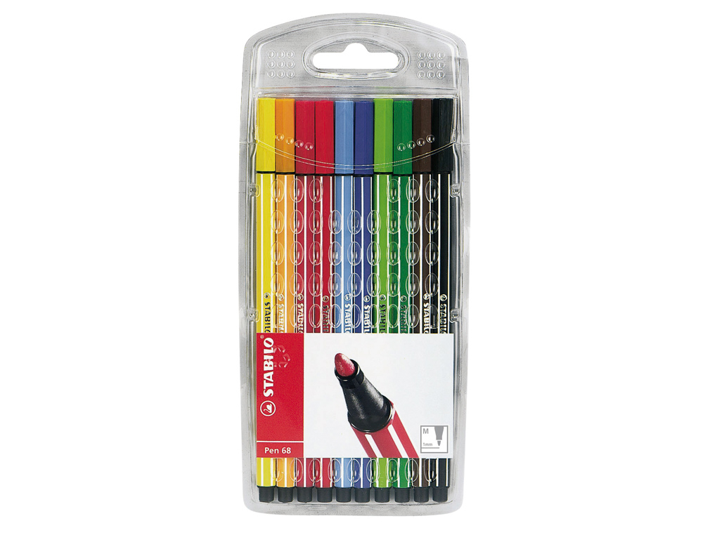 Marcador stabilo aguarelavel pen 68 estojo de 10 cores sortidas ( Imagem 4 de 5 ) - Preview