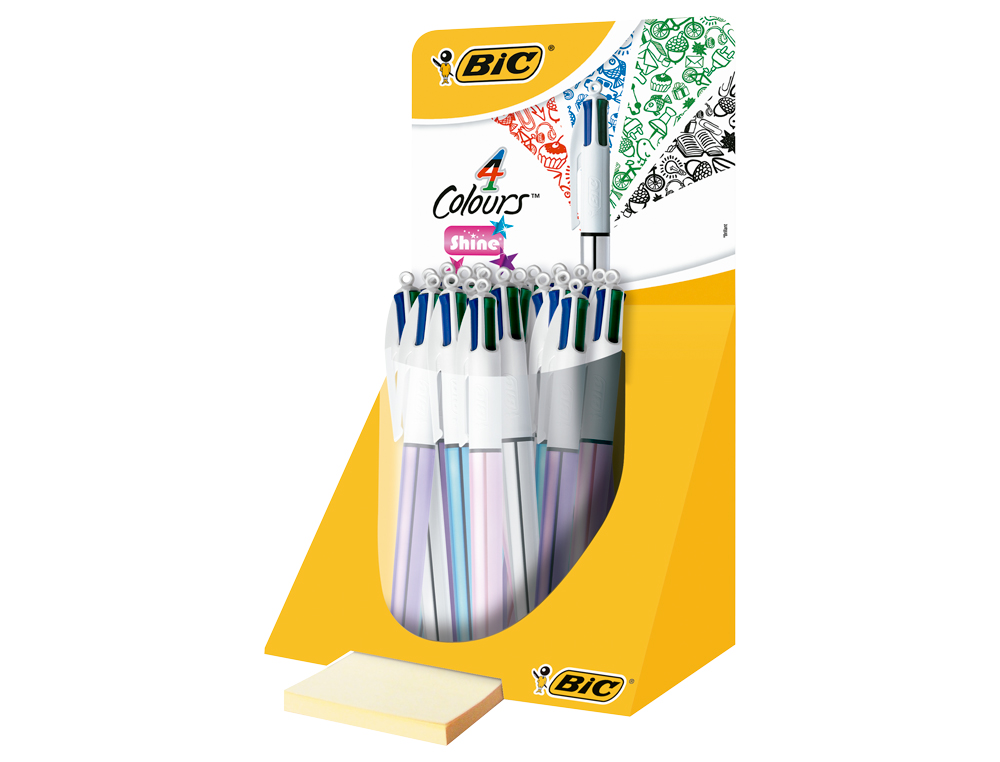 Esferografica bic quatro cores shine cores metalizadas ponta de 1 mm (20 unidades) ( Imagem 2 de 3 ) - Preview