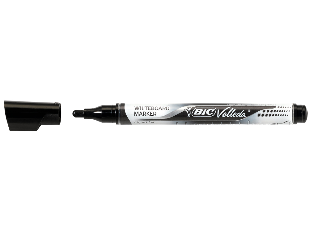 Marcador bic velleda liquid pocket ponta redonda 2,2 mm preto (12 unidades) ( Imagem 2 de 9 ) - Preview