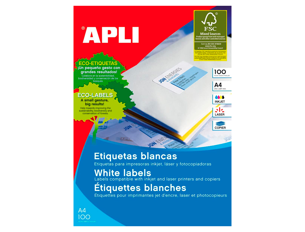 Etiquetas adesivas apli din a4 70 x 25 mm ( Imagem 2 de 2 ) - Preview