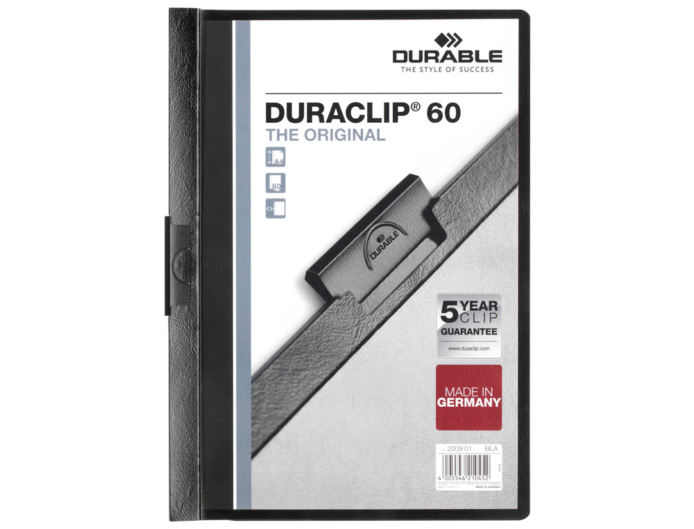 Bolsa Dossier Durable Com Clip Lateral Din a4 Preto 60 Folhas ( Imagem 2 de 2 ) - Preview