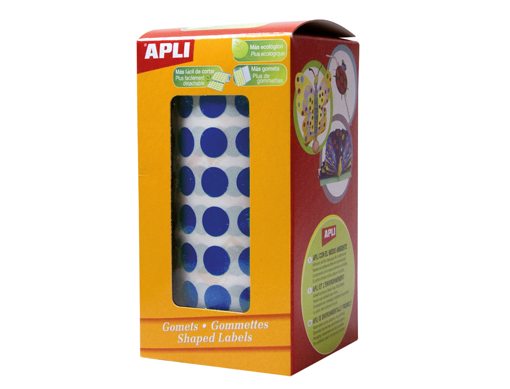 Etiquetas apli autoadesivas circulares 20mm azul em rolo ( Imagem 2 de 4 ) - Preview