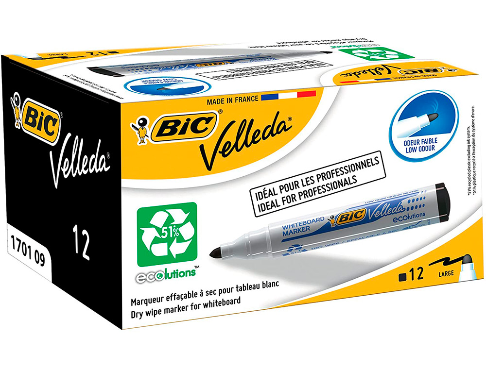 CX. C/12 MARCA. BIC QUAD. BRANCO PRETO ( Imagem 5 de 9 ) - Preview