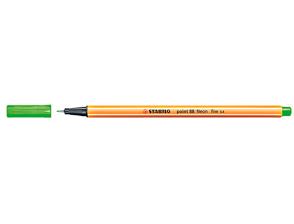 Marcador stabilo ponta de fibra point 88 verde neon (10 unidades) ( Imagem 4 de 6 ) - Preview