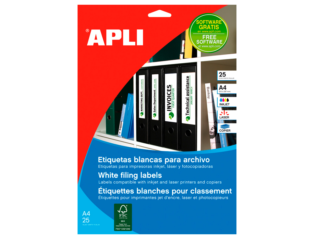 Etiquetas adesivas apli din a4 190x61 mm ( Imagem 2 de 2 ) - Preview