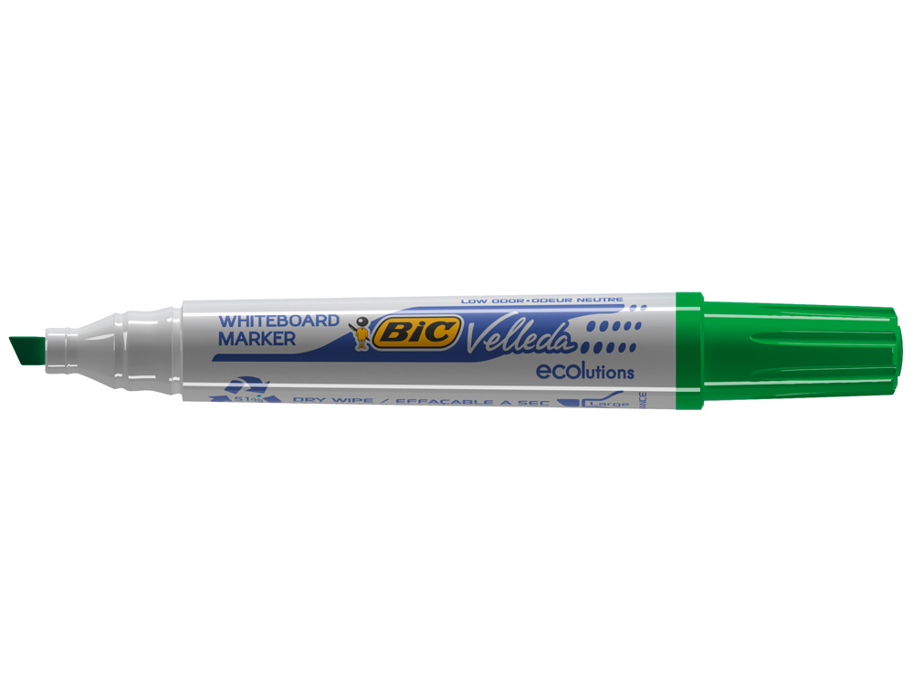 Marcador Bic Velleda Para Quadro Branco - Ponta biselada - Verde ( Imagem 2 de 2 ) - Preview