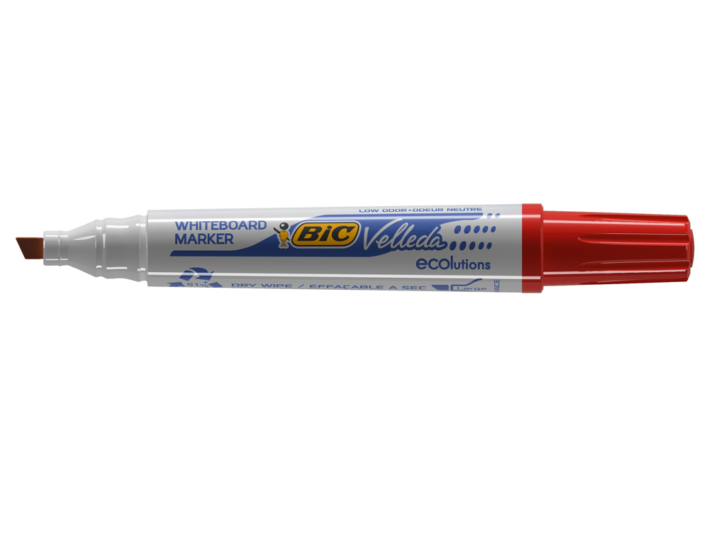 Marcador Bic Velleda Para Quadro Branco - Ponta Biselada - Vermelho ( Imagem 2 de 2 ) - Preview