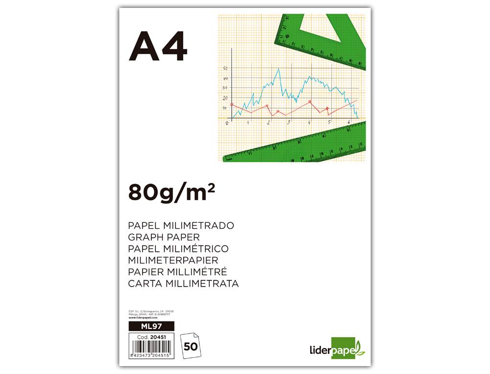Papel Milimetrico Liderpapel Din A4 50 Folhas ( Imagem 4 de 14 ) - Preview