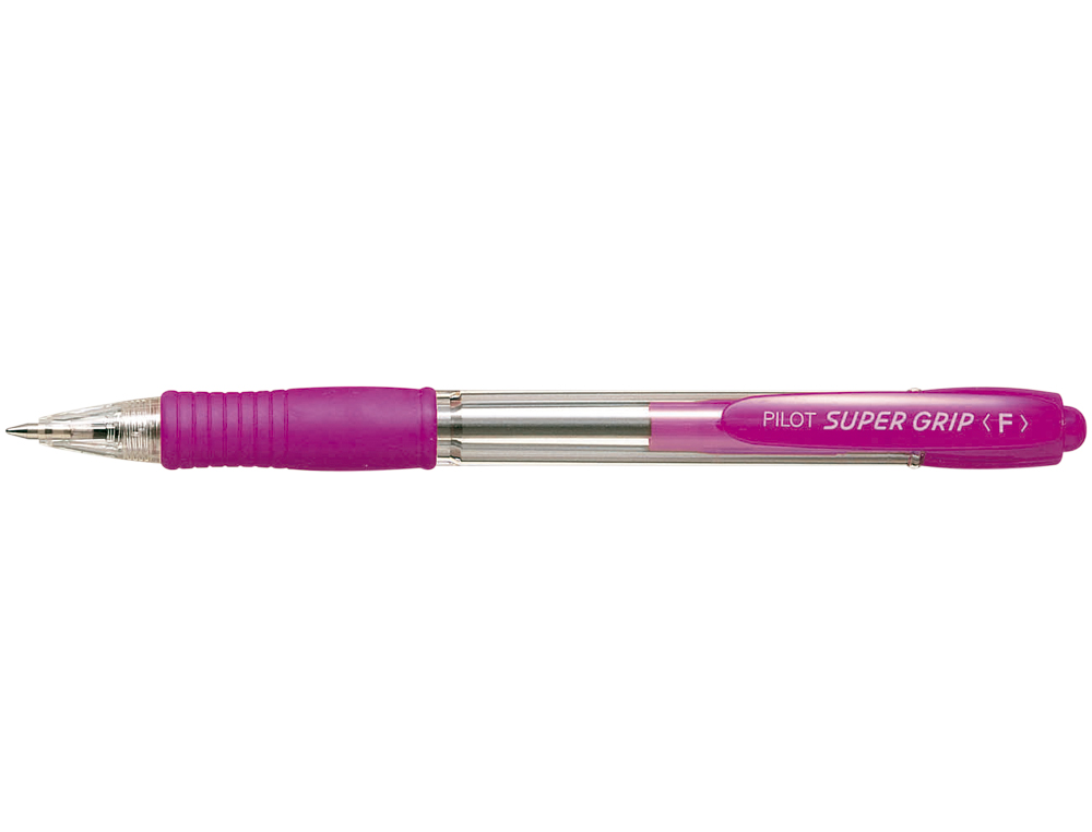 Esferográfica Pilot Super Grip Rosa - Retrátil - Com Grip- Tinta Base De Óleo ( Imagem 2 de 4 ) - Preview