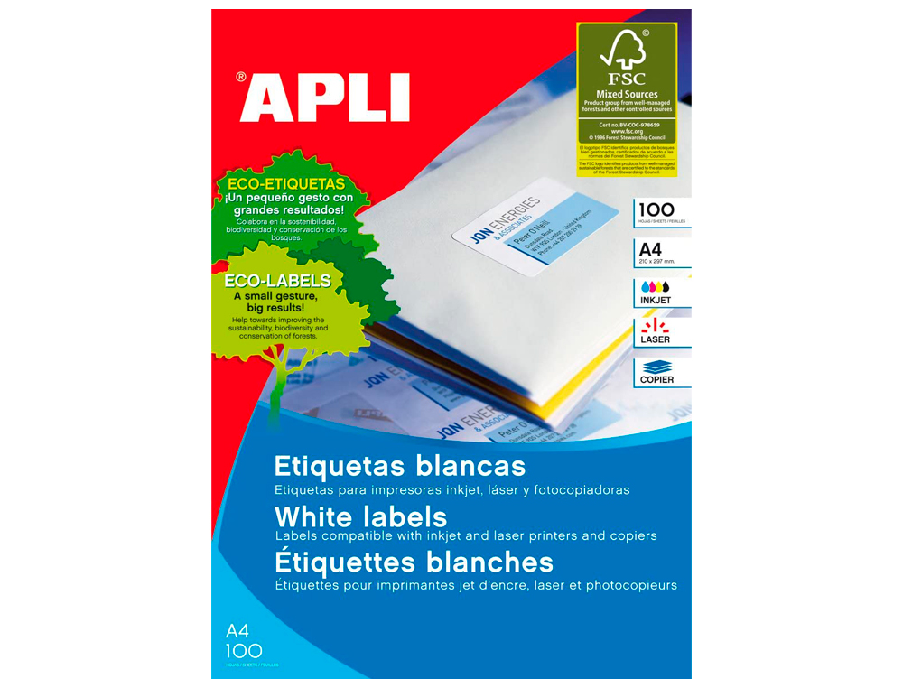 Etiquetas adesivas apli din a4 210 x 148 mm ( Imagem 2 de 2 ) - Preview