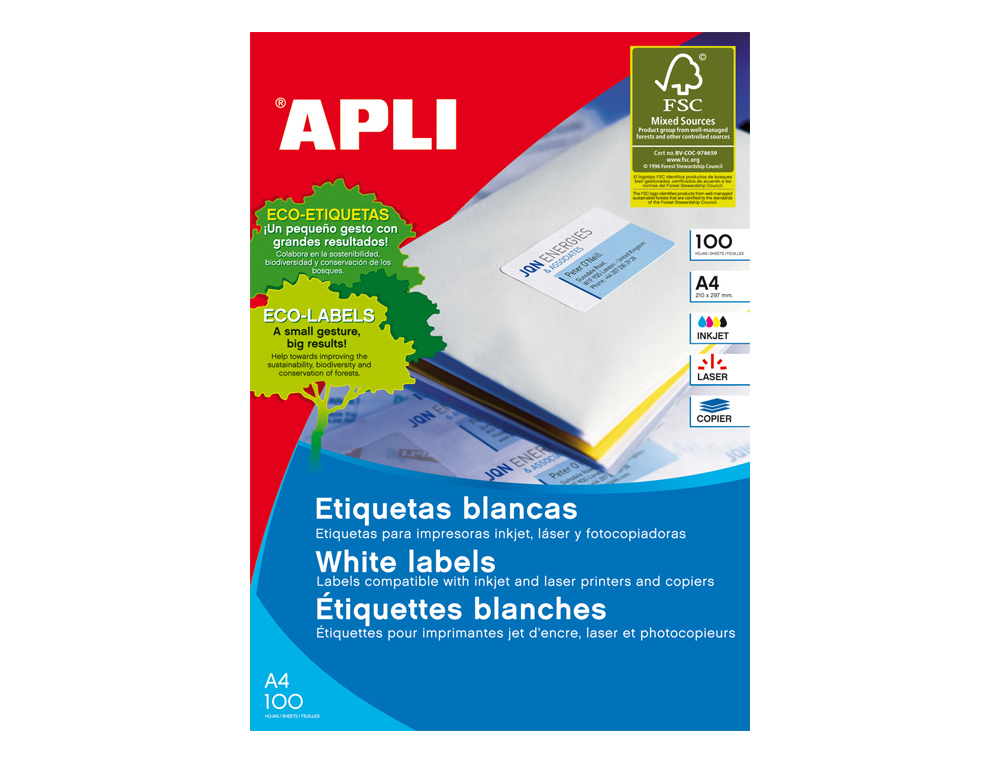 Etiquetas adesivas apli din a4 70x42,4 mm ( Imagem 2 de 4 ) - Preview