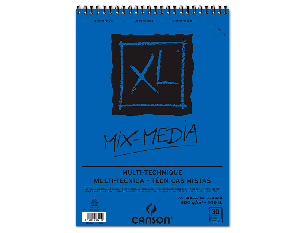 Bloco de Desenho XL Mix Para Aguarela - Canson - Dim. A4 21x29,7cm 30 folhas 300 gr ( Imagem 4 de 5 ) - Preview