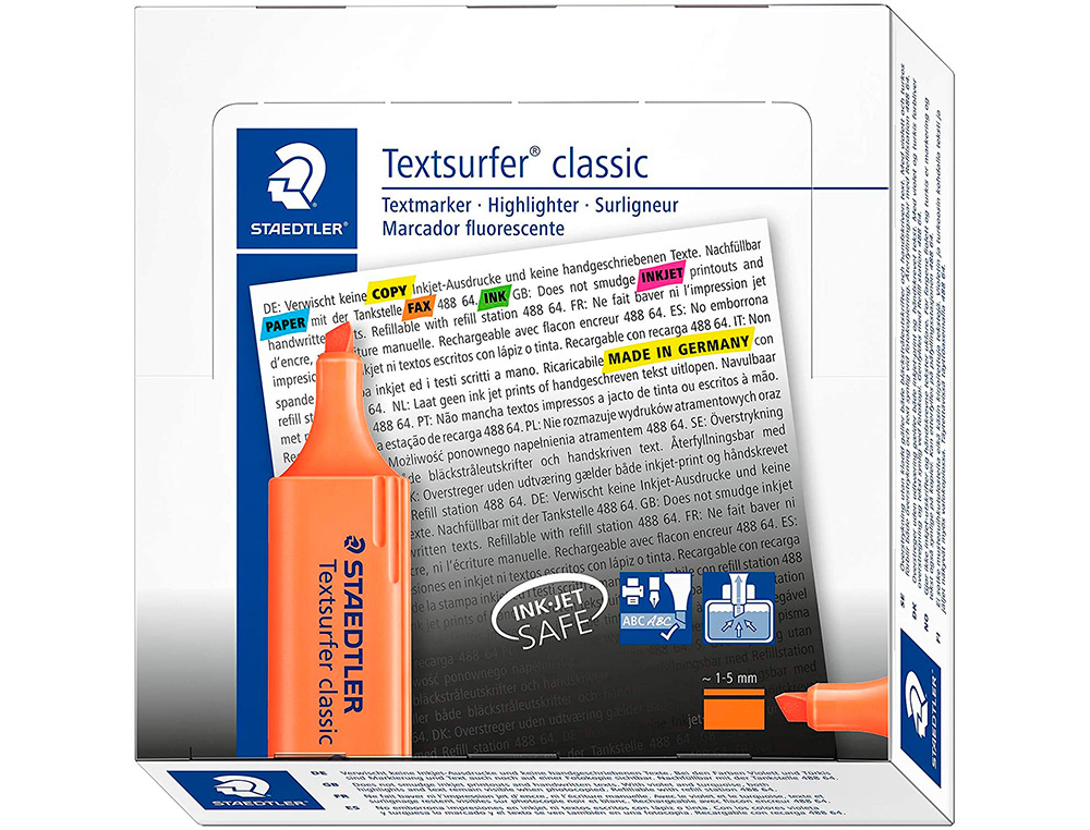 Marcador Textsurfer Classic 364, Laranja Fluorescente - Staedtler ( Imagem 3 de 9 ) - Preview