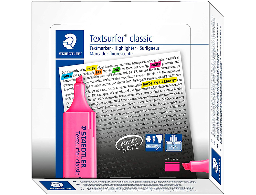 Marcador Textsurfer Classic 364, Rosa Fluorescente - Staedtler ( Imagem 3 de 9 ) - Preview