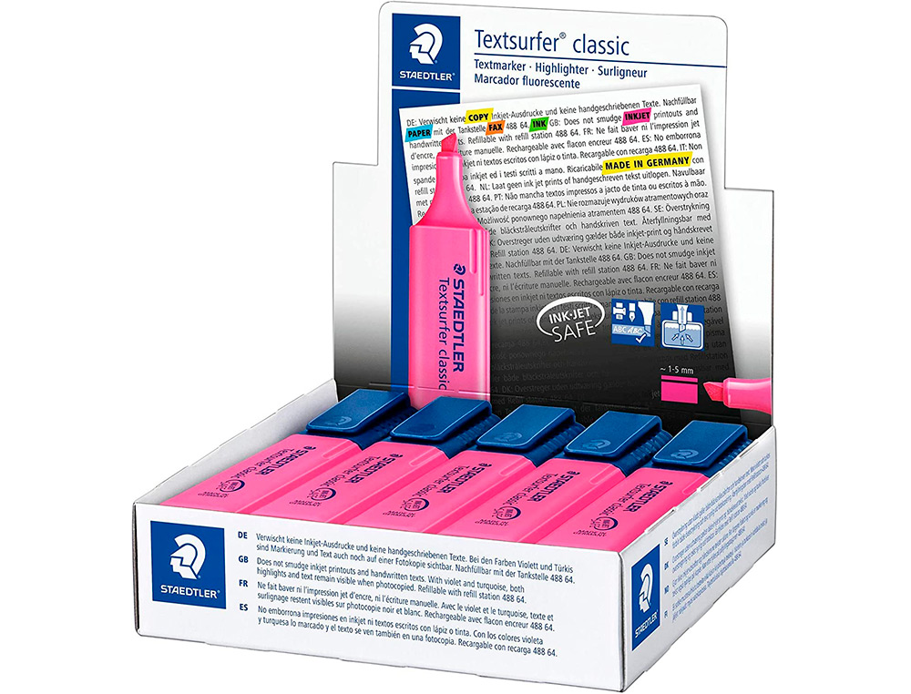 Marcador Textsurfer Classic 364, Rosa Fluorescente - Staedtler ( Imagem 4 de 9 ) - Preview